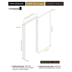 Bloc-porte Exmoor pro blanc H.204 x l.83 cm, poussant gauche- Bloc Porte
