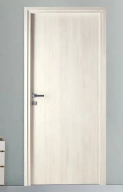 Porta la casa Bloc-porte fin de chantier coloris Latte, H.204 l.73cm, réversible + Poignée Goccia chrome Offerte- Bloc Porte