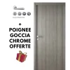Porta la casa Bloc-porte fin de chantier Essence Gris, H.204 l.73cm, réversible + poignée Goccia chrome à clé OFFERTE- Bloc Porte
