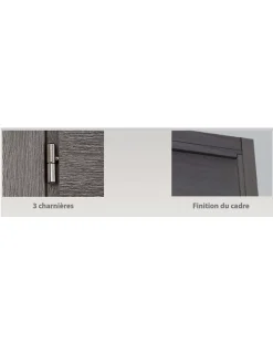 Porta la casa Bloc Porte<Bloc-porte fin de chantier Gris, H.204 l.83cm, réversible + poignée goccia chrome offerte