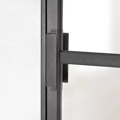 Bloc-porte Loft 4 carreaux vitrés transparents, poussant gauche, coloris noir mat H.213 x l.83cm- Bloc Porte