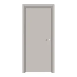 Reivilo Bloc-porte Miro avec poignée Exclusive grise, H.204 x l.63 cm, aspect cuir argile- Bloc Porte
