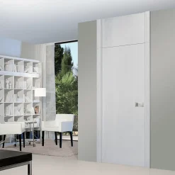 Reivilo Bloc-porte Miro avec poignée Exclusive grise, H.204 x l.73 cm, aspect chêne blanc- Bloc Porte