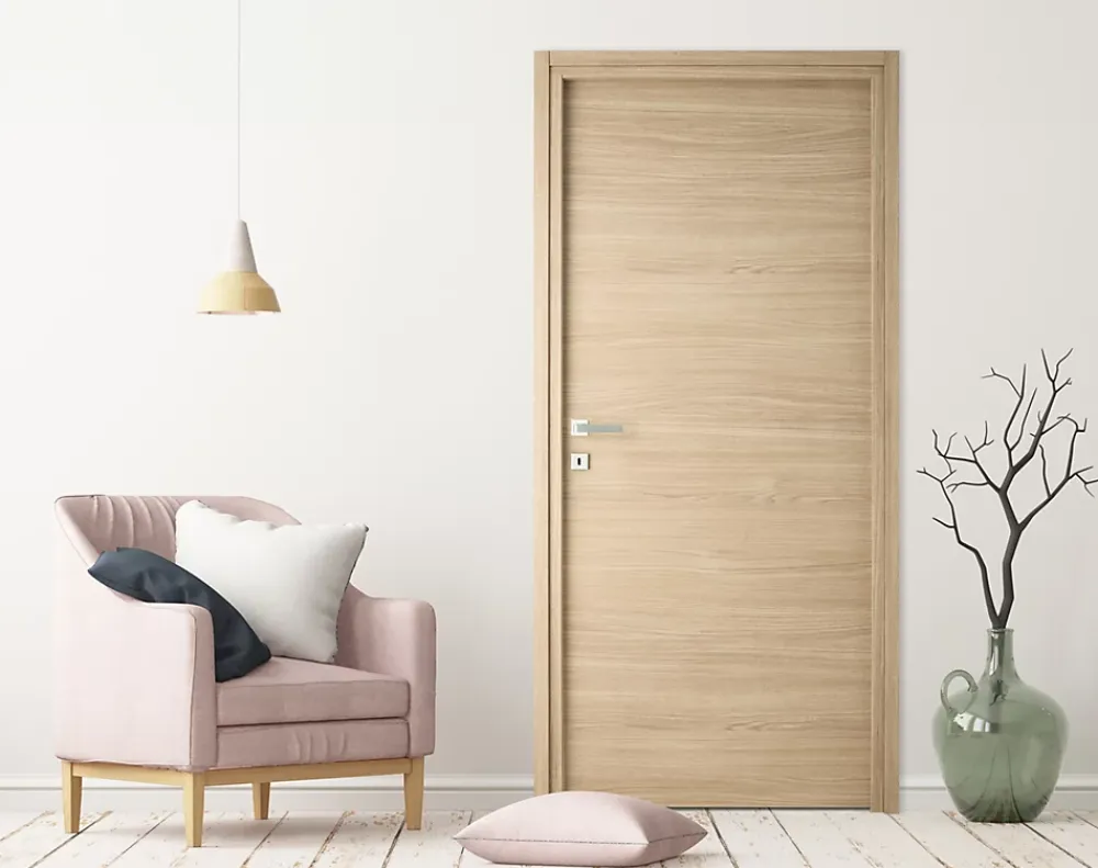 Bloc-porte Niméa chêne clair, H.204 x l.73 cm, poussant réversible- Bloc Porte