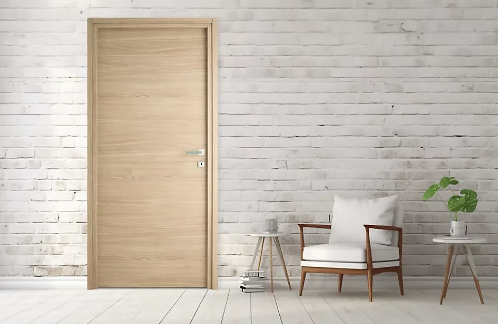 Bloc-porte Niméa chêne clair, H.204 x l.73 cm, poussant réversible- Bloc Porte