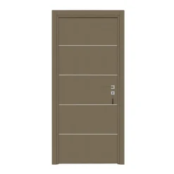 Reivilo Bloc-porte pose fin de chantier Premium Seymour, H.204 x l.73 cm, aspect cuir lichen, réversible- Bloc Porte
