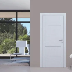 Reivilo Bloc-porte pose fin de chantier Premium Casoar, H.204 x l.83 cm, aspect chêne blanc, réversible- Bloc Porte