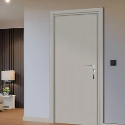Reivilo Bloc-porte pose fin de chantier Premium Miro, H.204 x l.63 cm, aspect cuir argile, réversible- Bloc Porte