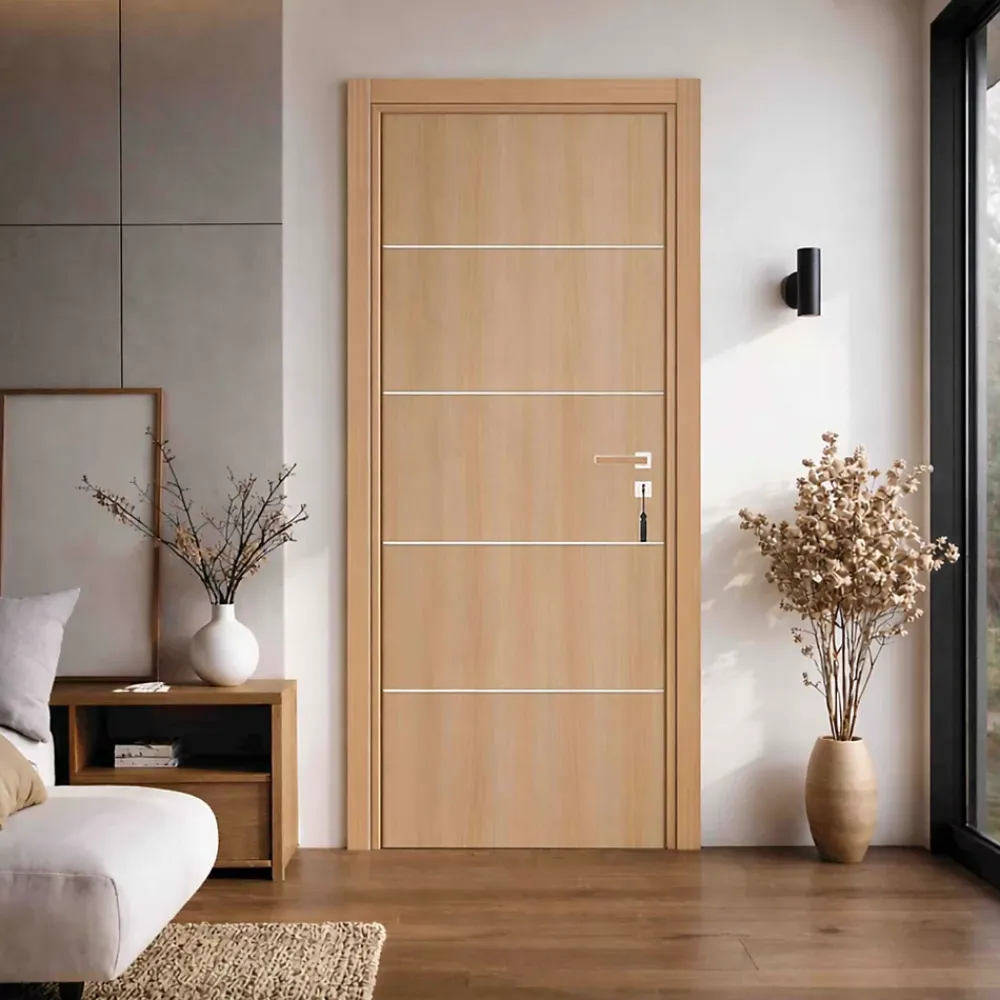 Reivilo Bloc-porte pose fin de chantier Premium Seymour, H.204 x l.93 cm, aspect chêne naturel, réversible- Bloc Porte