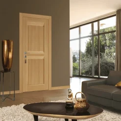 Reivilo Bloc-porte pose fin de chantier Premium Classic 2 panneaux, H.204 x l.93 cm, aspect chêne naturel, réversible- Bloc Porte