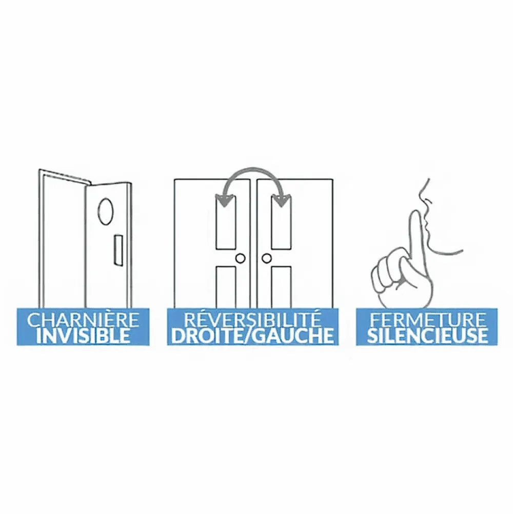 Reivilo Bloc Porte<Bloc-porte pose fin de chantier Premium Miro, H.204 x l.83 cm, aspect chêne gris, réversible