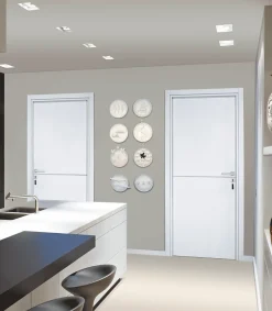 Reivilo Bloc-porte pose fin de chantier Premium Riva, H.204 x l.83 cm, aspect chêne blanc, réversible- Bloc Porte