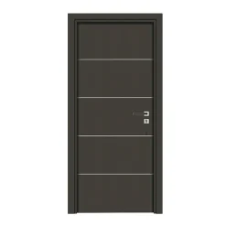 Reivilo Bloc-porte pose fin de chantier Premium Seymour, H.204 x l.73 cm, aspect cuir basalte, réversible- Bloc Porte