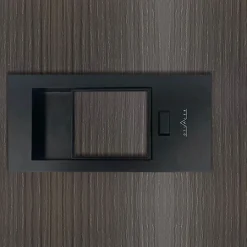 Reivilo Bloc-porte pose fin de chantier Premium Miro avec poignée Exclusive noire, H.204 x l.63 cm, aspect chêne cendré, réversible- Bloc Porte