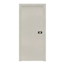 Reivilo Bloc Porte<Bloc-porte pose fin de chantier Premium Miro avec poignée Exclusive noire, H.204 x l.63 cm, aspect textile opale, réversible