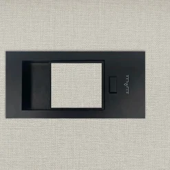 Reivilo Bloc Porte<Bloc-porte pose fin de chantier Premium Miro avec poignée Exclusive noire, H.204 x l.63 cm, aspect textile opale, réversible