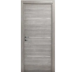 Bloc-porte Triaconta gris clair H.204 x l.73 cm, poussant droit- Bloc Porte