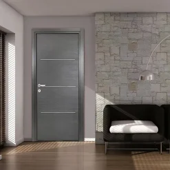 Bloc-porte Triaconta gris H.204 x l.83 cm, poussant droit- Bloc Porte
