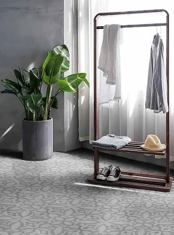 Pegane Mosaïque Pour Pièce À Vivre|Mosaïque Pour Wc<Boite de 24 Carreaux de ciment véritable 0,96m2 /Carreaux de ciment artisanaux pour sol et mur coloris gris - l.20 x L.20 cm