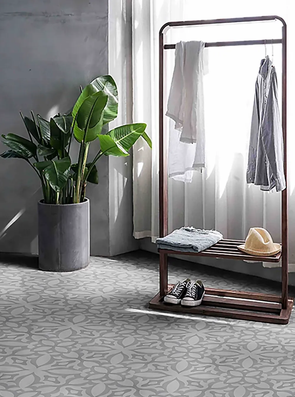 Pegane Mosaïque Pour Pièce À Vivre|Mosaïque Pour Wc<Boite de 24 Carreaux de ciment véritable 0,96m2 /Carreaux de ciment artisanaux pour sol et mur coloris gris - l.20 x L.20 cm
