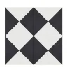 Pegane Mosaïque Pour Pièce À Vivre|Mosaïque Pour Wc<Boite de 24 Carreaux de ciment véritable 0,96m2 / Carreaux de ciment artisanaux coloris noir/blanc pour sol et mur - l.20 x L.20cm