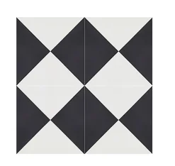 Pegane Mosaïque Pour Pièce À Vivre|Mosaïque Pour Wc<Boite de 24 Carreaux de ciment véritable 0,96m2 / Carreaux de ciment artisanaux coloris noir/blanc pour sol et mur - l.20 x L.20cm