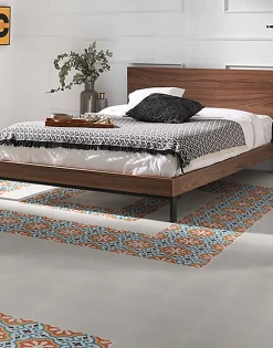 Pegane Mosaïque Pour Douche|Mosaïque Pour Pièce À Vivre<Boite de 24 Carreaux de ciment hydraulique 0,96m2/ Carreaux de ciment artisanaux pour sol et mur coloris Orange - l.20 x L.20 cm