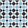 Pegane Mosaïque Pour Douche|Mosaïque Pour Pièce À Vivre<Boite de 24 Carreaux de ciment hydraulique 0,96m2 / Carreaux de ciment artisanaux pour sol et mur coloris bleu - l.20 x L.20 cm