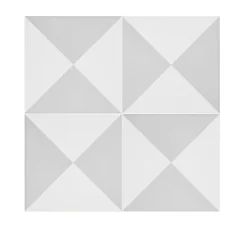 Pegane Boite de 24 Carreaux de ciment véritable 0,96m2 / Carreaux de ciment artisanaux pour sol et mur coloris gris/blanc- Mosaïque Pour Douche