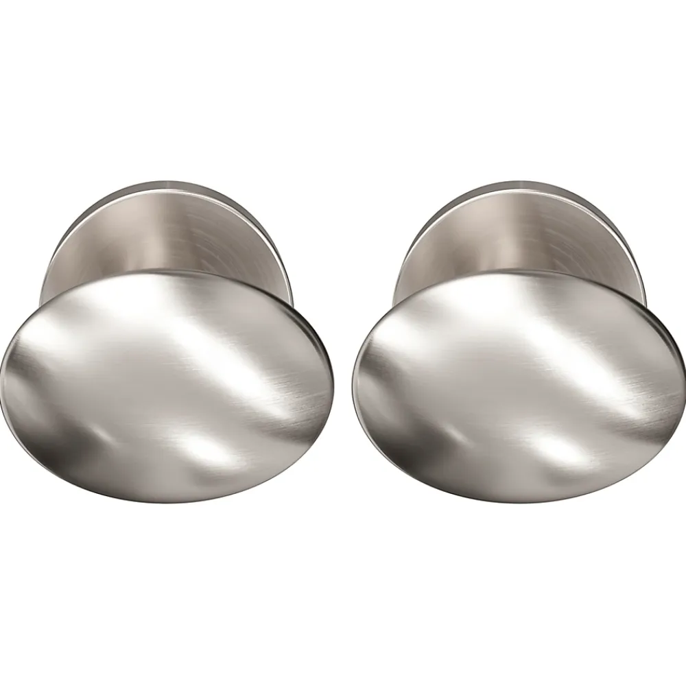 GoodHome Bouton de porte double ovale gris Ø. 65mm x l.45 x H. 66mm- Poignée De Porte