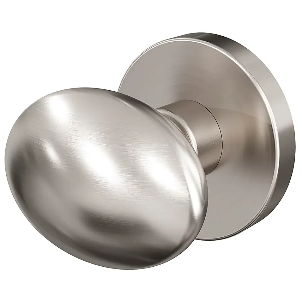 GoodHome Bouton de porte double ovale gris Ø. 65mm x l.45 x H. 66mm- Poignée De Porte