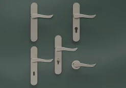 GoodHome Bouton de porte double ovale gris Ø. 65mm x l.45 x H. 66mm- Poignée De Porte