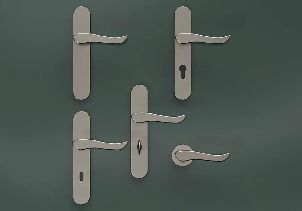 GoodHome Bouton de porte double ovale gris Ø. 65mm x l.45 x H. 66mm- Poignée De Porte