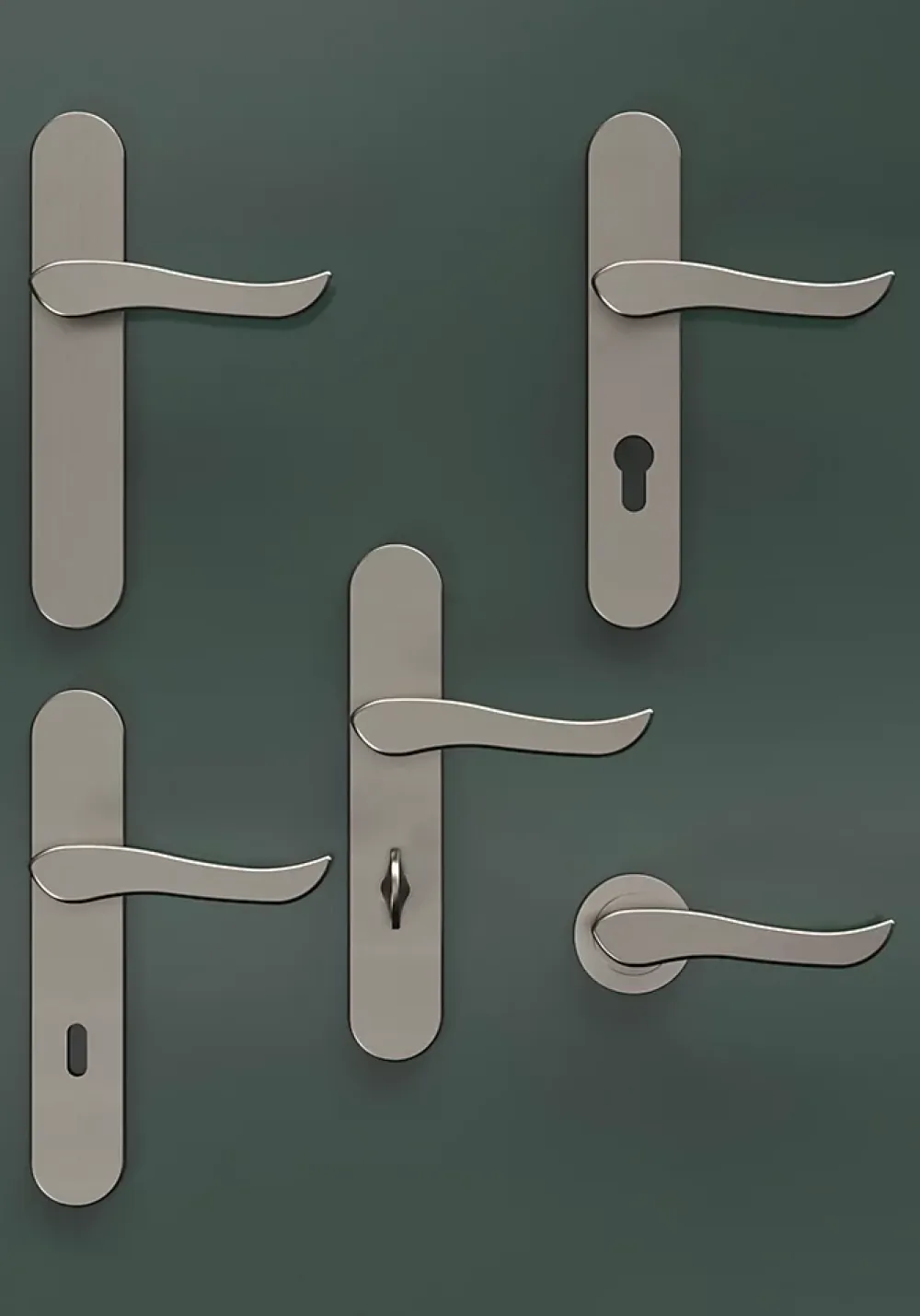 GoodHome Bouton de porte double ovale gris Ø. 65mm x l.45 x H. 66mm- Poignée De Porte