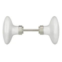 GoodHome Bouton de porte double ovale gris l.42 x H. 65mm- Poignée De Porte
