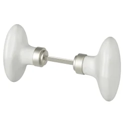 GoodHome Bouton de porte double ovale gris l.42 x H. 65mm- Poignée De Porte