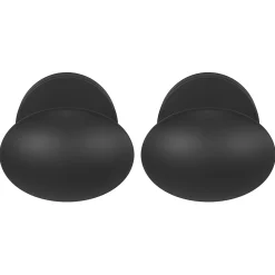 GoodHome Bouton de porte double ovale noir Ø. 65mm x l.45 x H. 66mm- Poignée De Porte