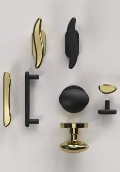 GoodHome Bouton de porte double ovale noir Ø. 65mm x l.45 x H. 66mm- Poignée De Porte