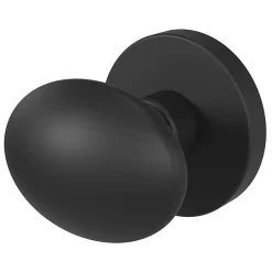 GoodHome Bouton de porte double ovale noir Ø. 65mm x l.45 x H. 66mm- Poignée De Porte