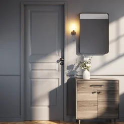 GoodHome Bouton de porte double ovale noir Ø. 65mm x l.45 x H. 66mm- Poignée De Porte