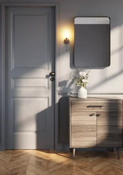 GoodHome Bouton de porte double ovale noir Ø. 65mm x l.45 x H. 66mm- Poignée De Porte