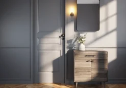 GoodHome Bouton de porte double ovale noir Ø. 65mm x l.45 x H. 66mm- Poignée De Porte