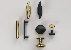 GoodHome Bouton de porte double ovale noir Ø. 65mm x l.45 x H. 66mm- Poignée De Porte