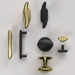 GoodHome Bouton de porte double ovale noir Ø. 65mm x l.45 x H. 66mm- Poignée De Porte