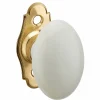Thirard Poignée De Fenêtre<Bouton en porcelaine pour fenêtre, avec vis de pose, laiton poli et blanc -
