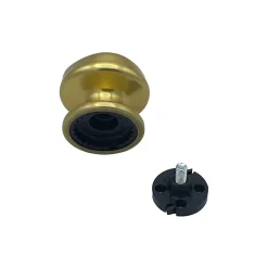 Hardwarexchange Bouton tirant de porte fixe D70 mm en aluminium Or poli - breveté- Poignée De Porte