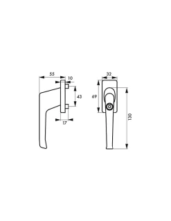 Thirard Poignée De Fenêtre<Béquille à clé pour fenêtre, avec vis de pose, blanc, 1 clé -