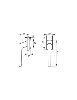 Thirard Poignée De Fenêtre<Béquille pour fenêtre, carré 7mm, avec vis de pose, blanc -
