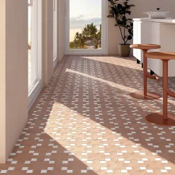 Aelle Carrelage Cabochon sol / mur blanc brillant 3,4x3,4 cm Taco KASBAH WHITE- Carrelage Sol Uni