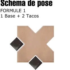 Aelle Carrelage Cabochon sol / mur blanc brillant 3,4x3,4 cm Taco KASBAH WHITE- Carrelage Sol Uni
